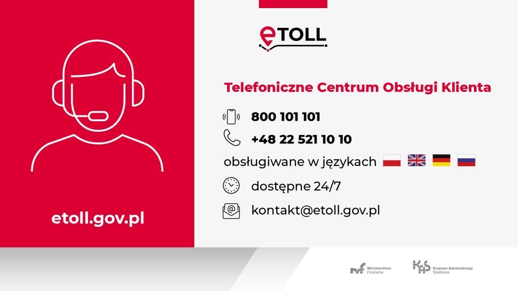 Plakat zawierający kontakt do Telefonicznego Centrum Obsługi Klienta 