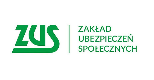 logo zakładu ubezpieczeń społecznych , zielony napis na białym tle