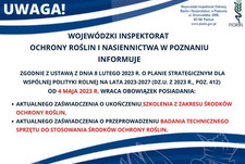 Informacja od Wojewódzkiego  Inspektoratu Ochrony Roślin i Nasiennictwa