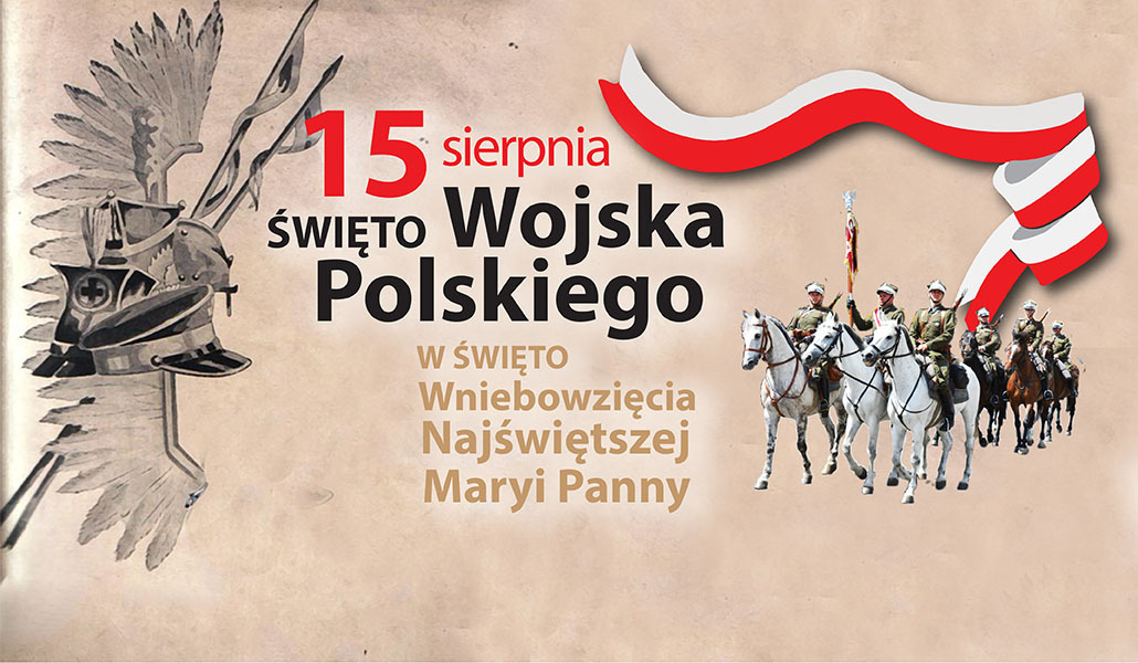 zdjęcie przedstawia flagę Polski  oraz wojsko