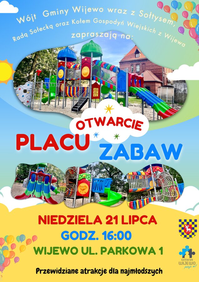 plakat z otwarcia placu zabaw