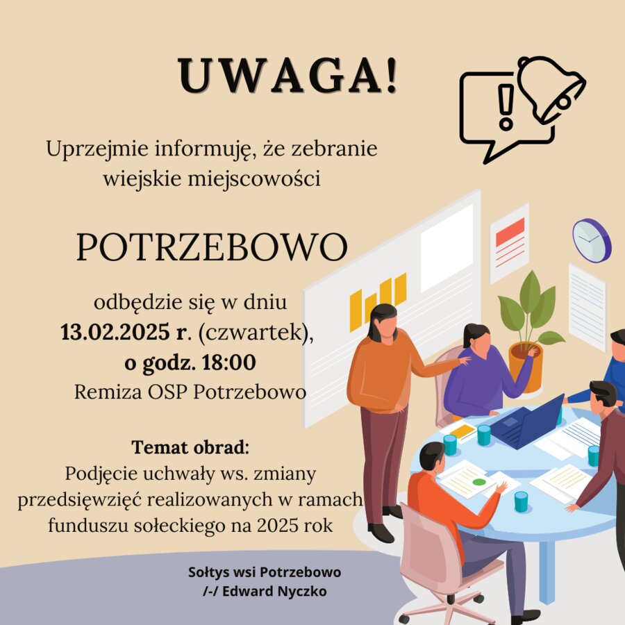 zebranie wiejskie Potrzebowo