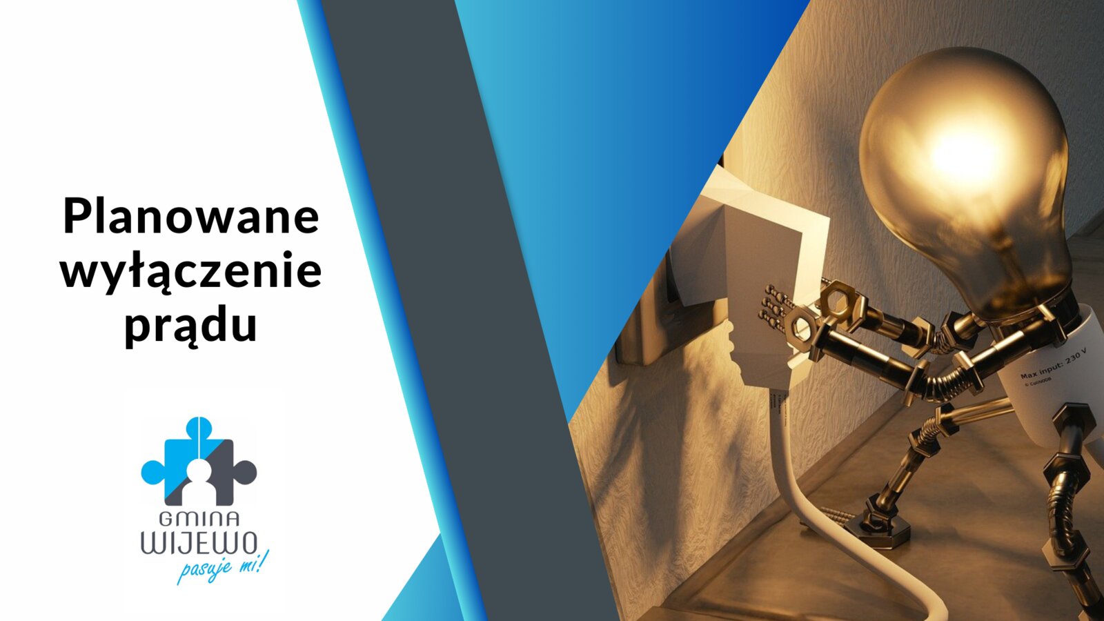 komunikat o braku prądu