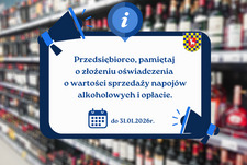 Komunikat dla przedsiębiorców posiadających zezwolenia na sprzedaż napojów alkoholowych