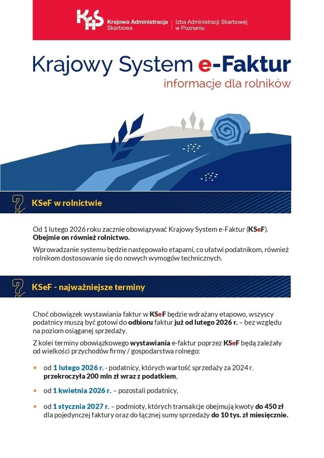 KSeF w rolnictwie